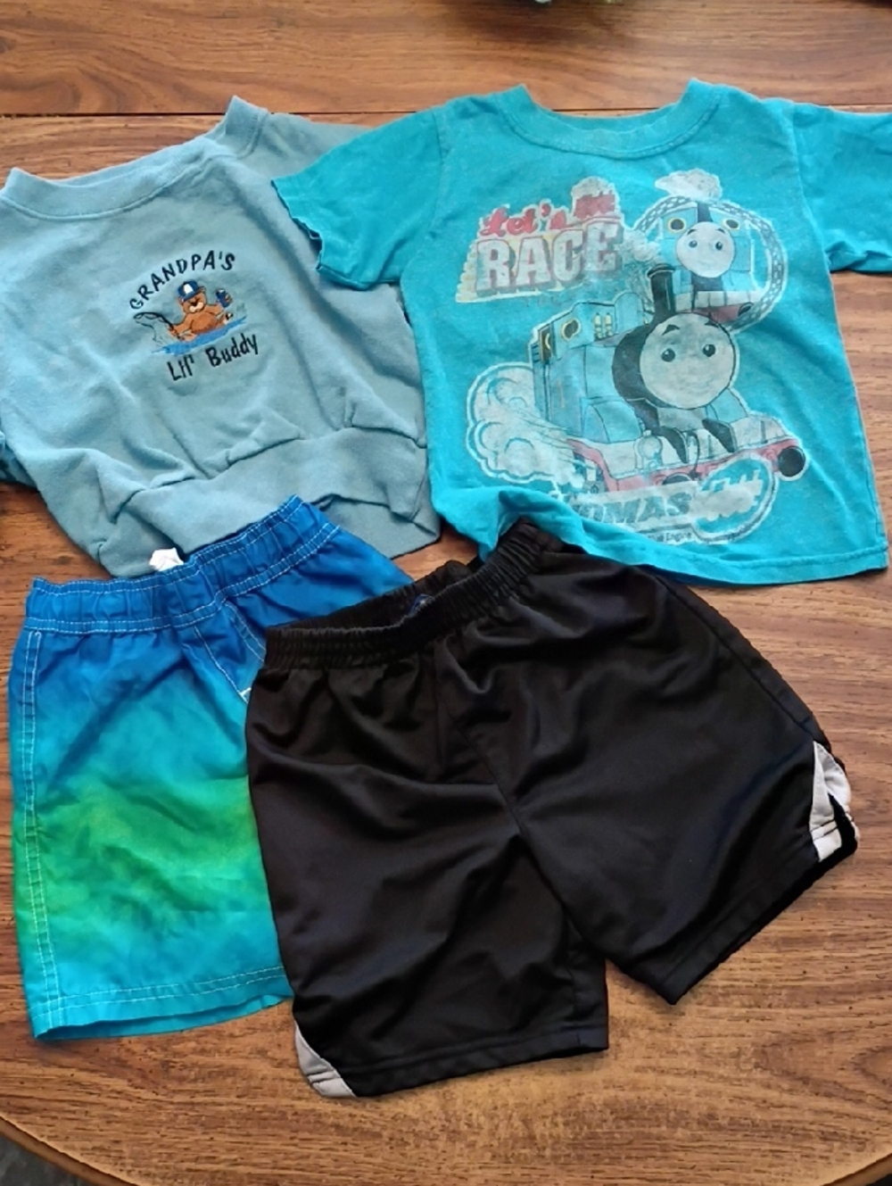 🐬2T Bundle Thomas the Tank Blue Tee + Mix & Match Kids Shorts Set